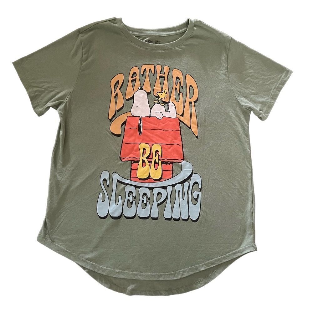 PEANUTS SNOOPY T SHIRT WOMENS SIZE XL RATHER BE SLEEPING FUNNY SHIRT​